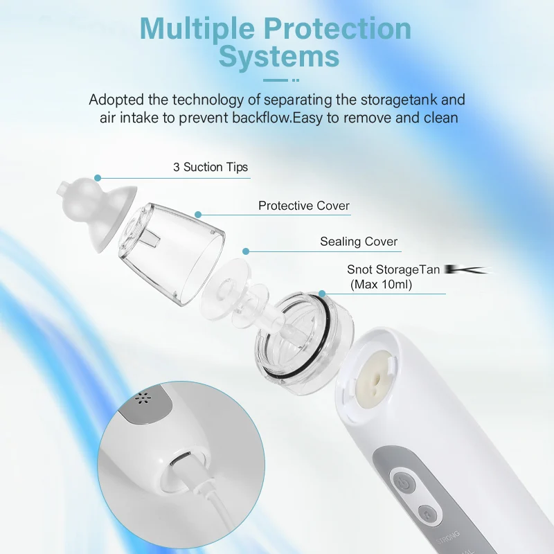 New Set Pattern Baby Electric Nasal Aspirator Charging Version Newborn Baby Nasal Aspirator Suck Out Prevent Nasal Congestion