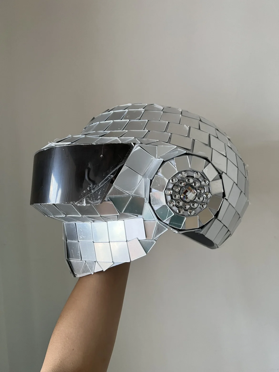 Atmosphere props LED luminous helmet Future Technology Interstellar Headgear Punk mirrored helmet Wearable headgear