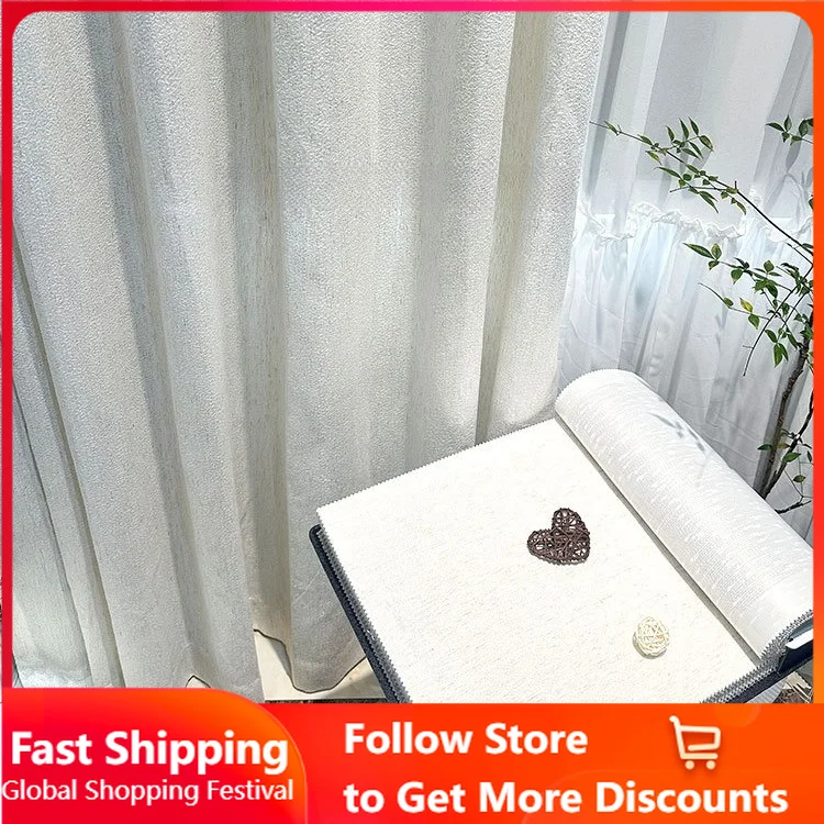 Original Linen Yarn Modern Simple Style Linen Gauze Atmosphere Window Custom Size Screen Curtains for Living Dining Room Bedroom