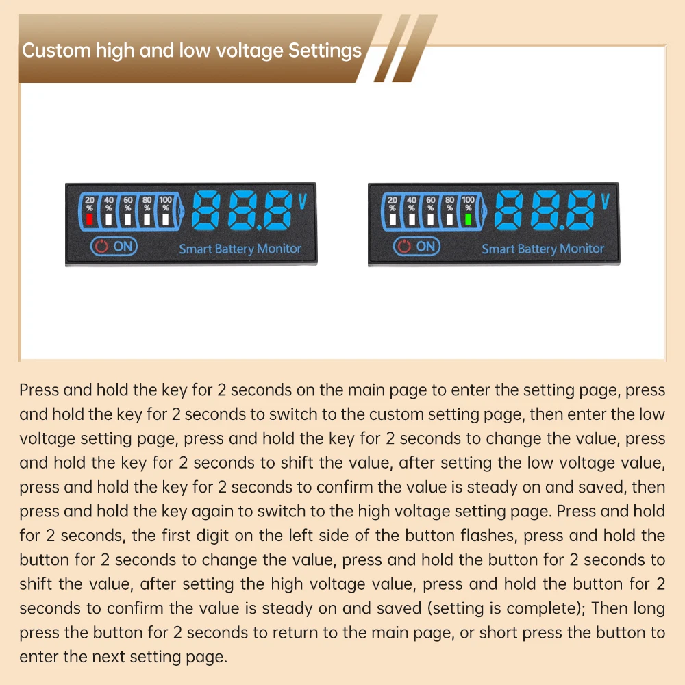 DC 7-40V LED Batteriekapazitätsanzeige Leistungsanzeigepanel Lithium-Blei-Säure-Batteriekapazität Spannungsmessgerät Modul – Detail 24