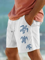 Pantalones cortos de playa para Hombre, Shorts con estampado 3D de tres tortugas pequeñas, transpirables de verano, Ropa de calle para Fitness