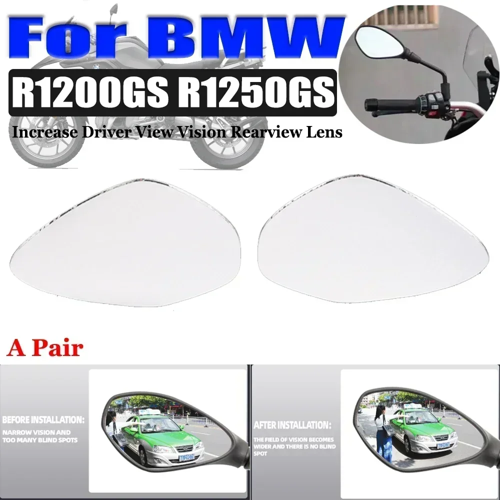 For BMW R1200GS R1250GS R1200 R 1200 GS 1250 GS Accessories Convex Mirror Increase View Vision Rearview Lens Mirrors Side Mirror