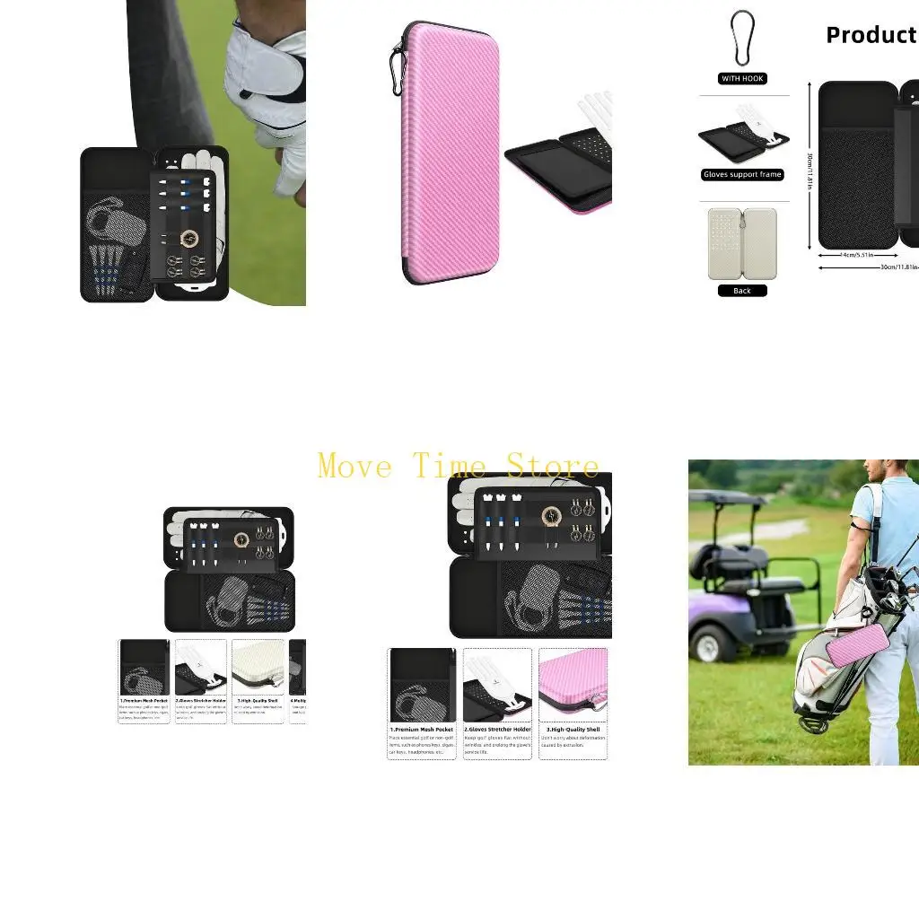 

92ME Golf Glove Case Glove Box with Glove Holder Golf Accessories Storage Golf Balls