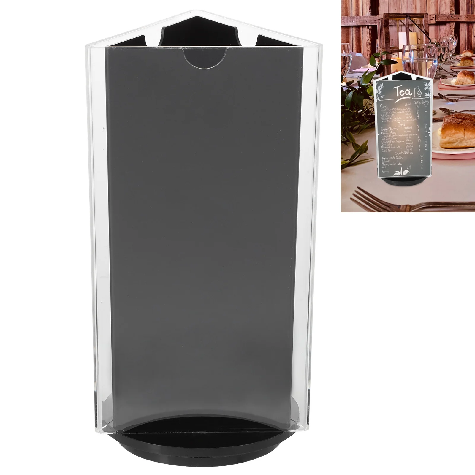 Acrylic Display Stand Rotatable 360 Degree Menu Holder Paper Holder for Restaurant Hotel Exhibition Banquet Counter