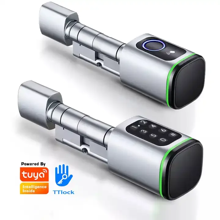 Topteq S1K Electronic Password Tuya Ttlock App Waterproof Smart Cylinder Lock With Keypad