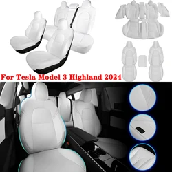 Set completo coprisedili per Tesla Model 3 Highland 2024, coprisedili per auto in pelle sostituzione della protezione del cuscino del sedile