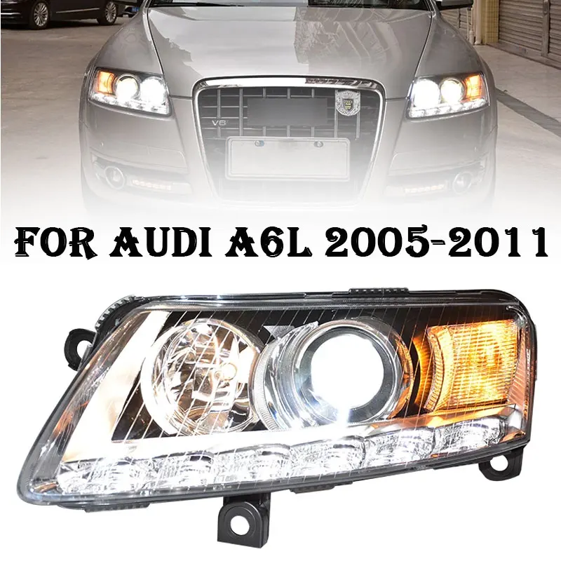 Car Headlight For Audi A6L LED Headlight 2005 2006 2007- 2011 A6 DRL Signal Head Lamp Assembly Modified Automotive Accessories