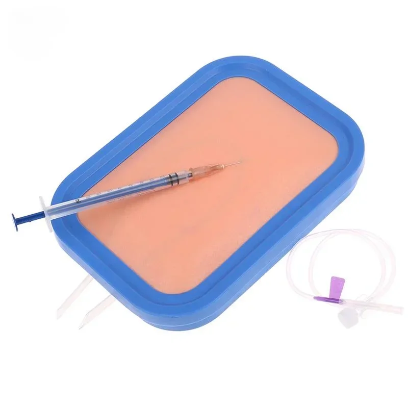 Intravenous Venipuncture IV Injection Training with Blood Returning Package Pad Silicone Wound Skin Suture Training Model Nurses
