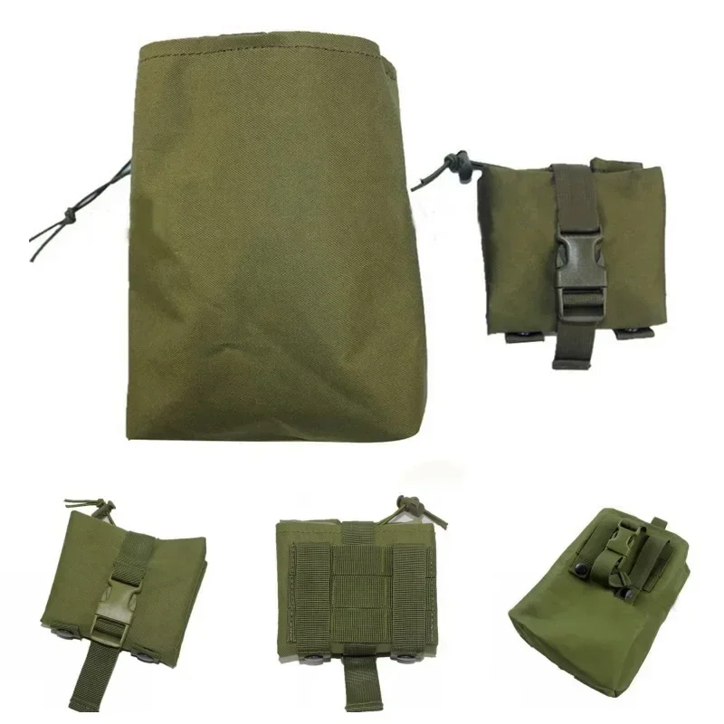 Folding Molle Tactical Magazine Dump Drop Pouch Airsoft Ammo EDC Tool Bag Foldable Utility Recovery Mag Pack Hunting Accessories