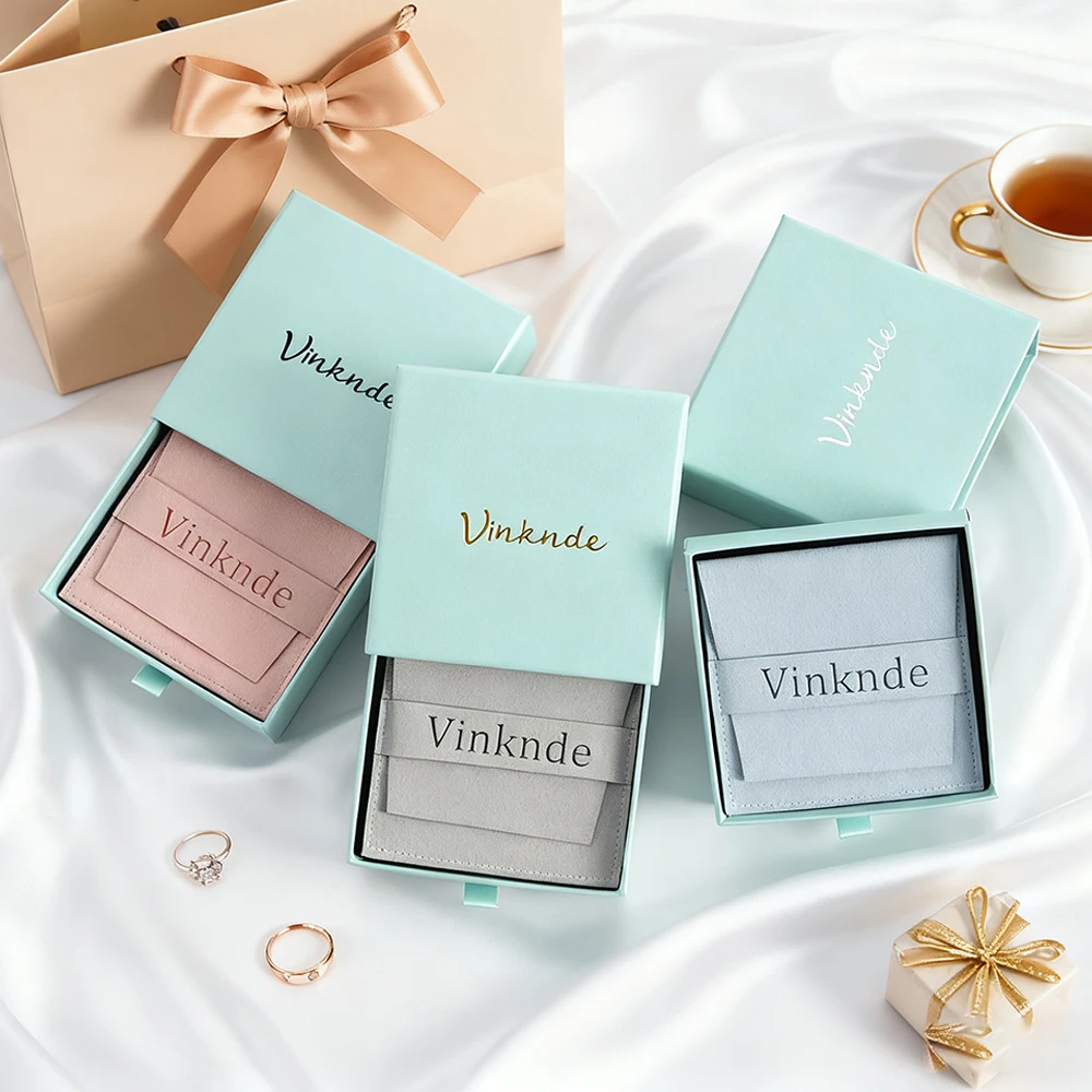 

Роскошная выдвижная картонная бумажная упаковка с логотипом, подарочная маленькая коробка с клапаном из микрофибры для ювелирных изделий, свечей, косметики