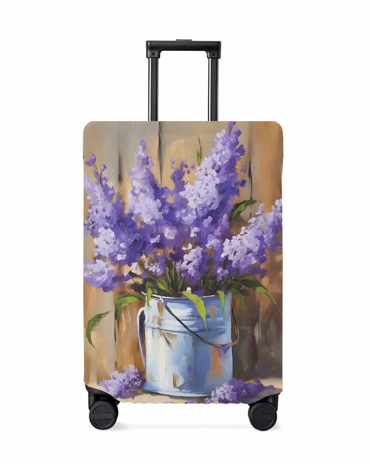 Protection de valise commandée pour bagages, peinture à l'huile, violet, µ, fer, housse anti-poussière, voyage, 18 "-32", E27