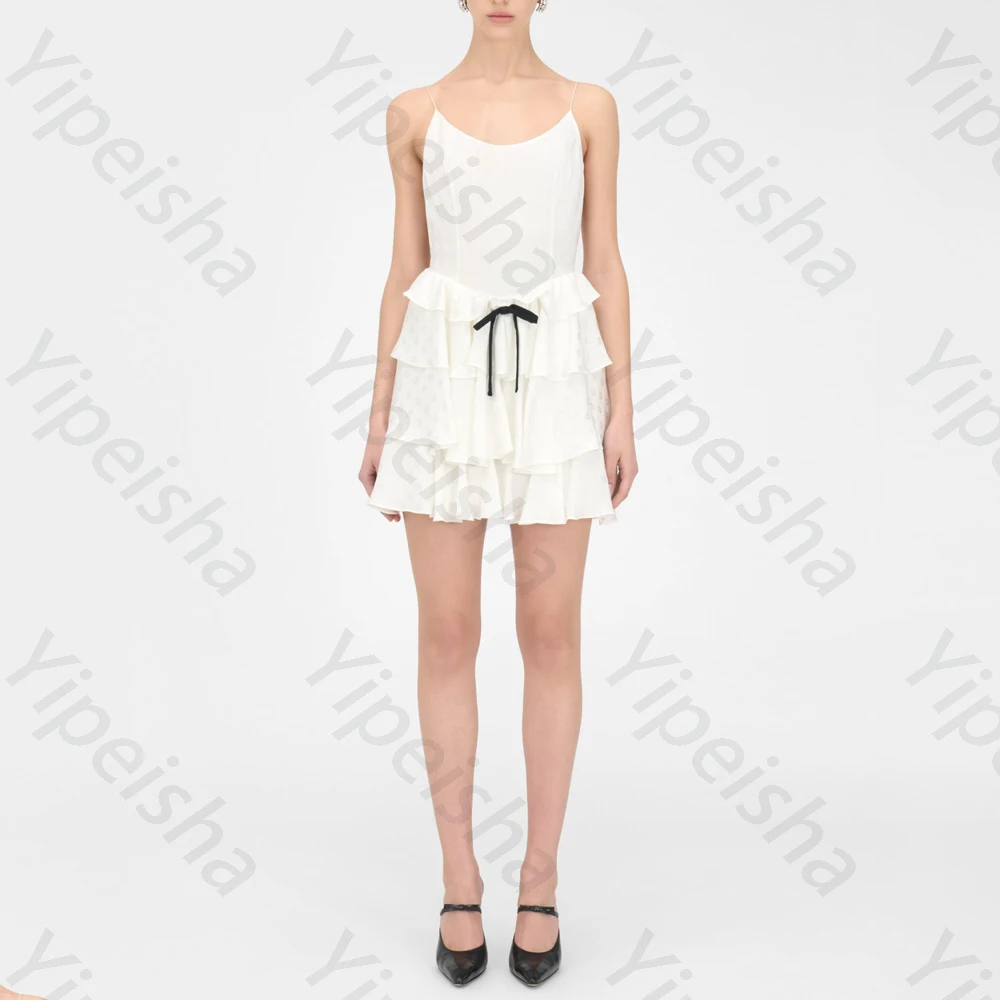 

Spaghetti Strap Sleeveless Cocktail Dresses Elegant Tiered Dress Exquisite High Quality Prom Party Gowns for Women Customized