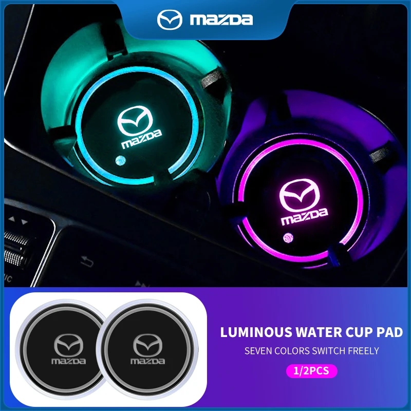 Car USB Charging Luminescent Cup Pad Interior Atmosphere Lamp For Mazda 6 3 CX5 5 2 323 CX7 Demio Atenza Axela MX30 CX30 CX3