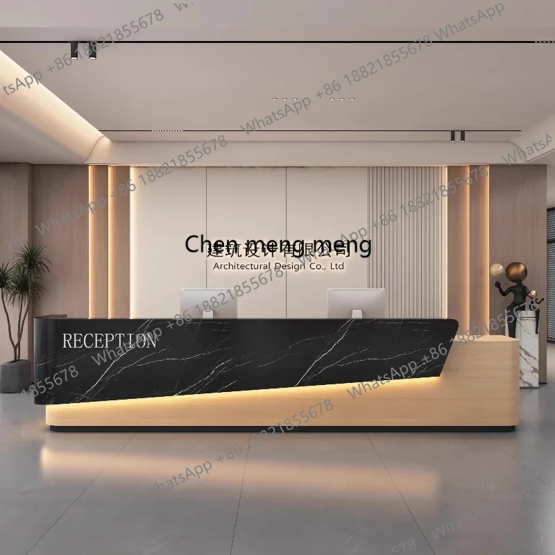 

z0189Company Reception Desk Display Beauty Salon High Quality Light Luxury Customer Desks Modern Adult Design Escrivaninha Furni