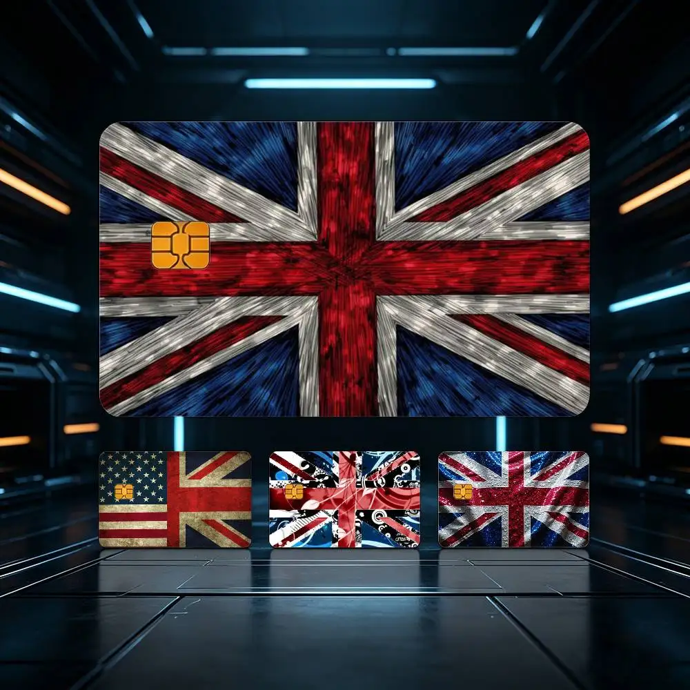 

U-UK E-England Flag HD Waterproof Card Skins Protective Stickers for Credit Bank Game Cards