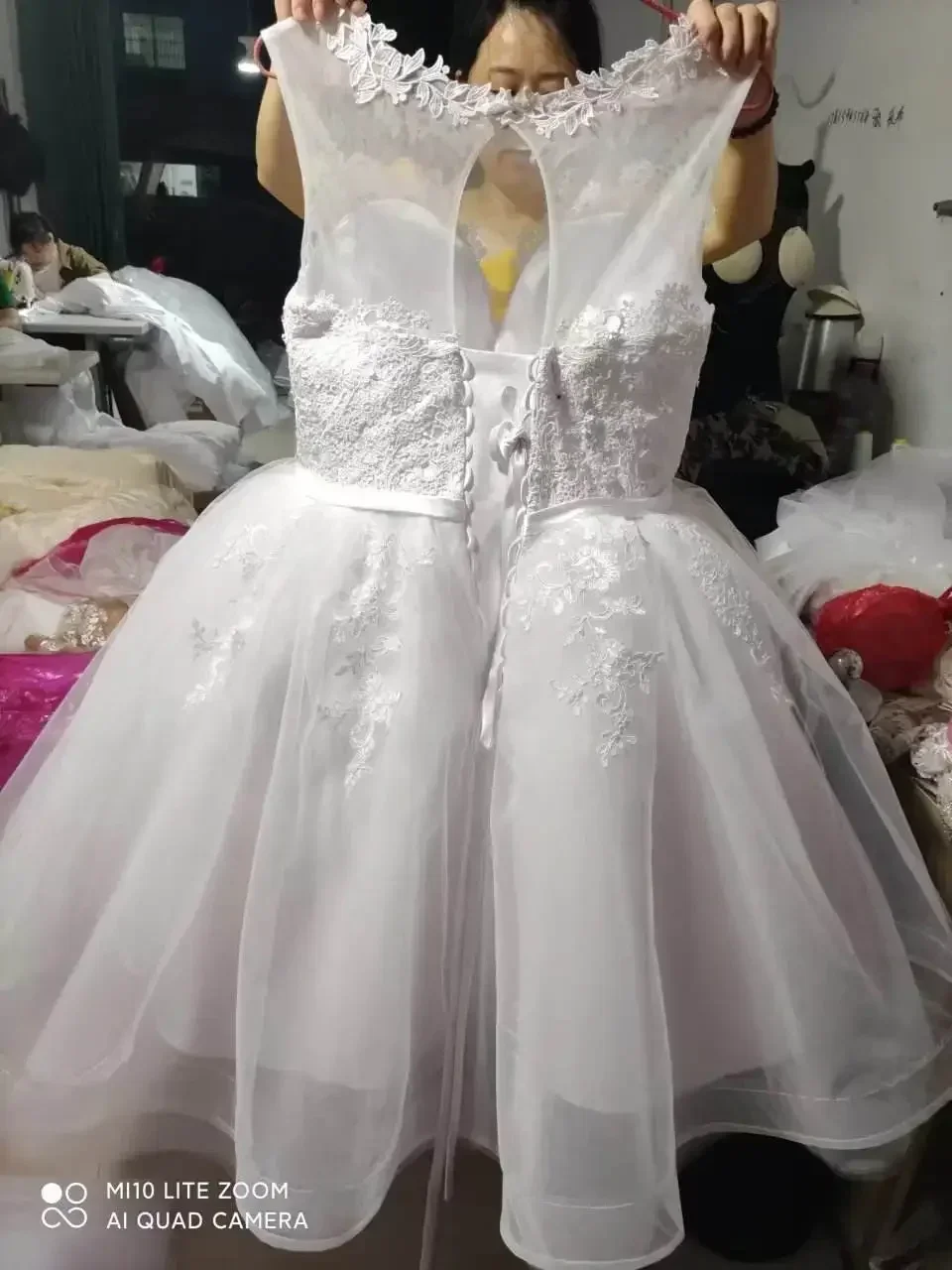 Aangepaste kanten applicaties trouwjurk Robe De Mariée Plus size illusie kapmouwtjes landelijke stijl mini bruidsjurk