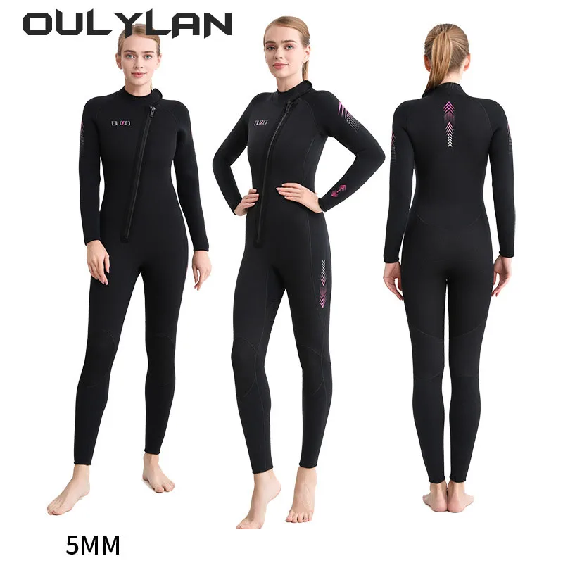 Oulylan 2024 Women 3MM Neoprene Wetsuit Men High Elastic Surfing Spearfishing Wetsuits One Piece Full Body Diving Suit Jumpsuit