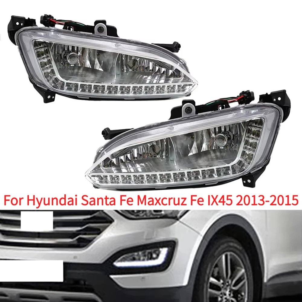 1pcs Left/Right Car Front LED DRL Daytime Running Light Fog Lamp Right For Hyundai IX45 Santa Fe 2013 2014 2015