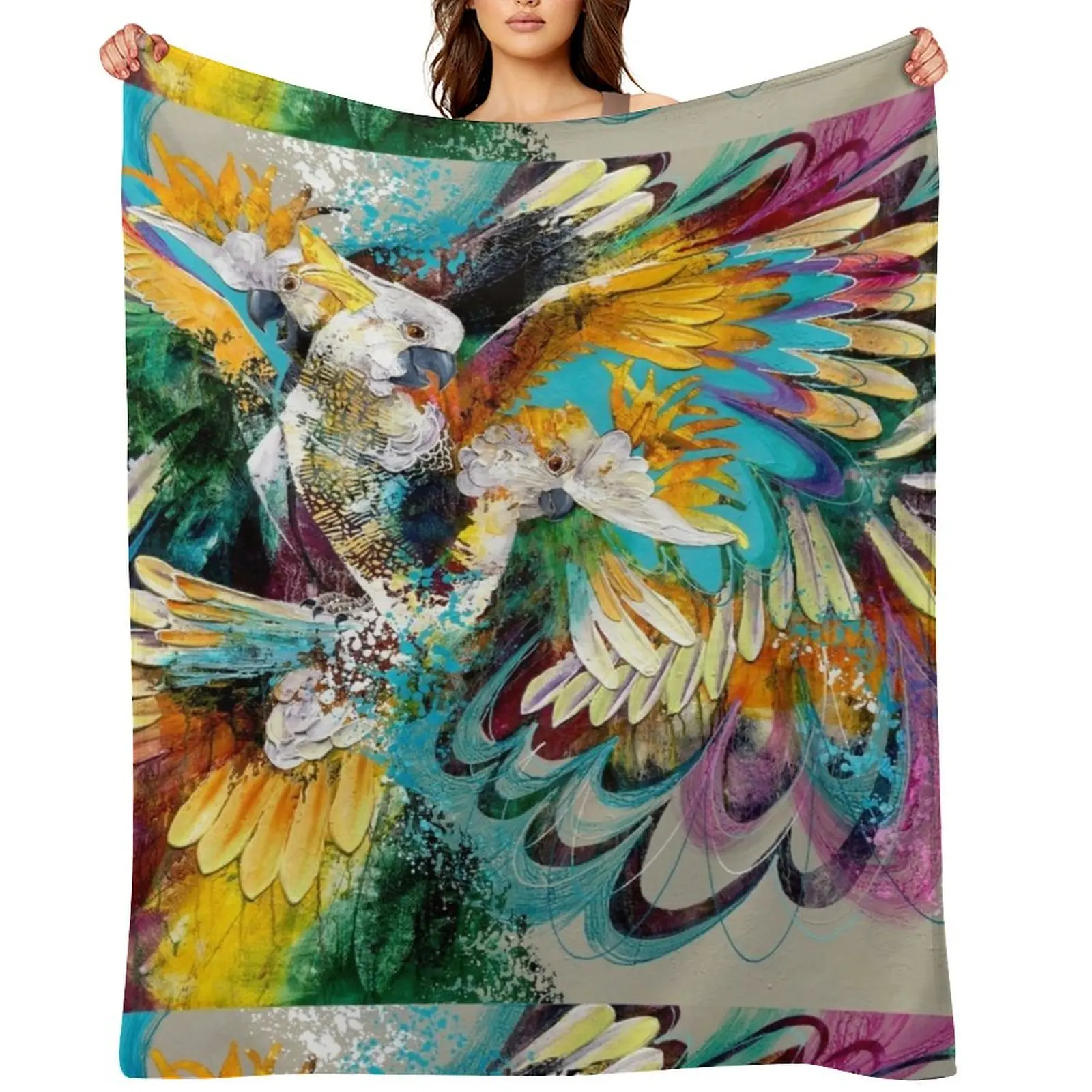 Cocky Chatterbox Throw Blanket For Decorative Sofa Hairys Plush Bed Blankets