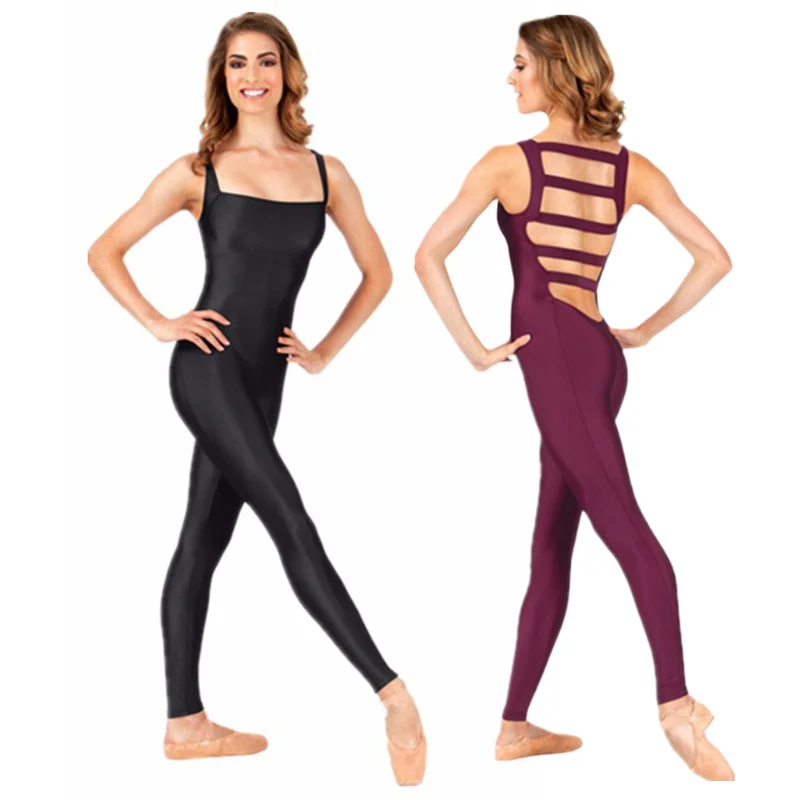 

Speerise Women's Spandex Dance Unitard Sleeveless Bodysuit with Ladder Back One Piece Bodycon Workout Jumpsuit