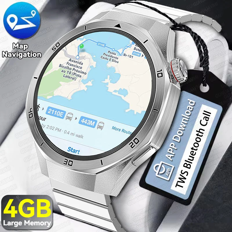 

Новинка для HUAWEI DT5 PRO, GPS-навигация, умные часы, мужские 4 ГБ памяти, приложение для загрузки TWS, Bluetooth-гарнитура, водонепроницаемые браслеты 1,46 дюйма