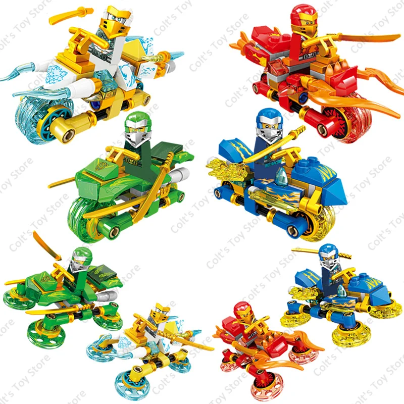 

2023 New in Ninja Building Blocks Bricks 1in2 Super Mecha Toys Kai Jay Cole Zane Classic Figures Assembling Model Gift For Kids