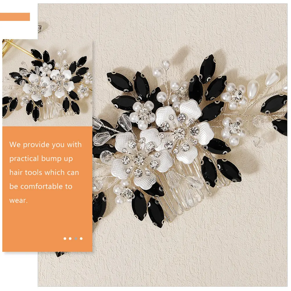 Bridal Hair Accessory Comb Stunning Side Flower Design Rhinestone Embellished Wedding Bride Bridesmaid Prom