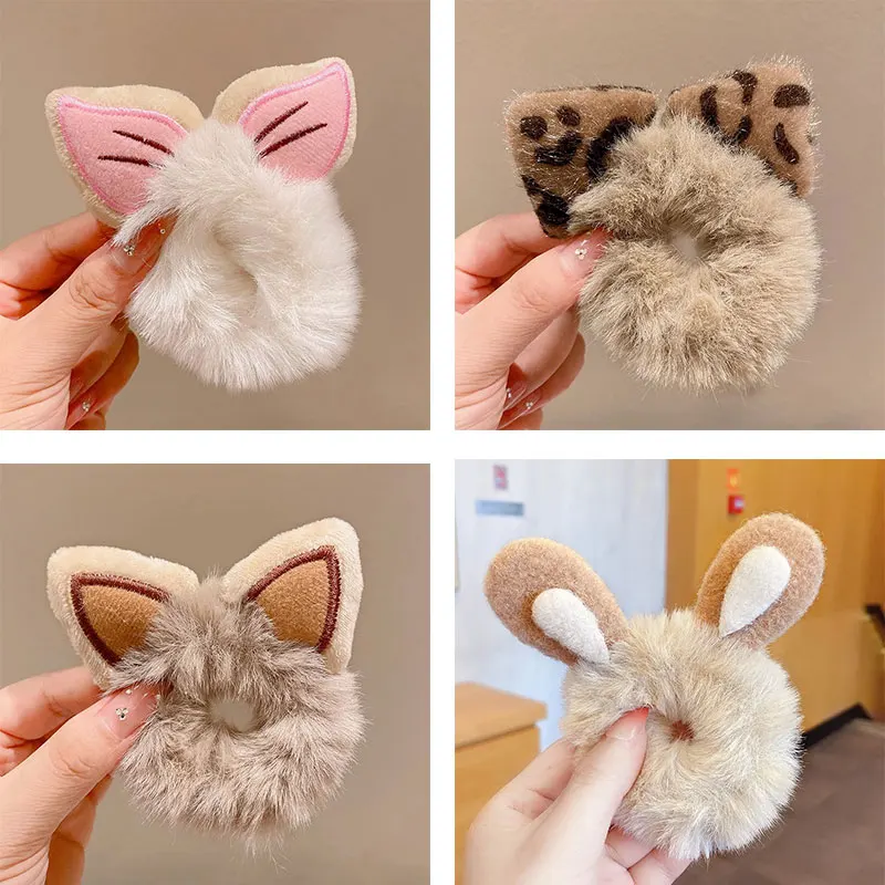 

Plush Cartoon Ear Design For Women's Hair Loop Fashion Cute Gift Party High Elastic Headband Women's Hair Accessories 2025New