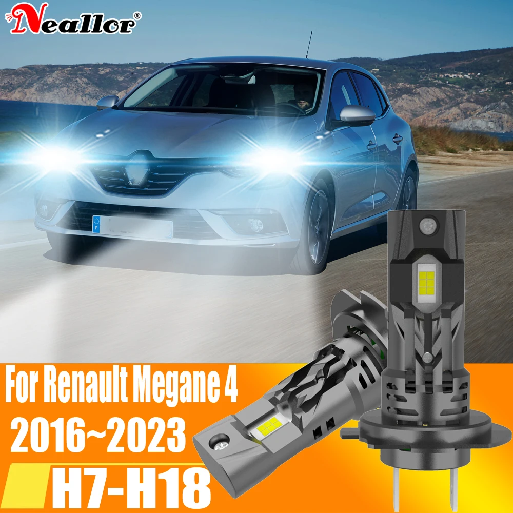 2x High Power H7 Led Headlight Canbus No Error H18 Car Bulb 6000K White Light Diode Lamp 12v 55w For Renault Megane 4 2016~2023