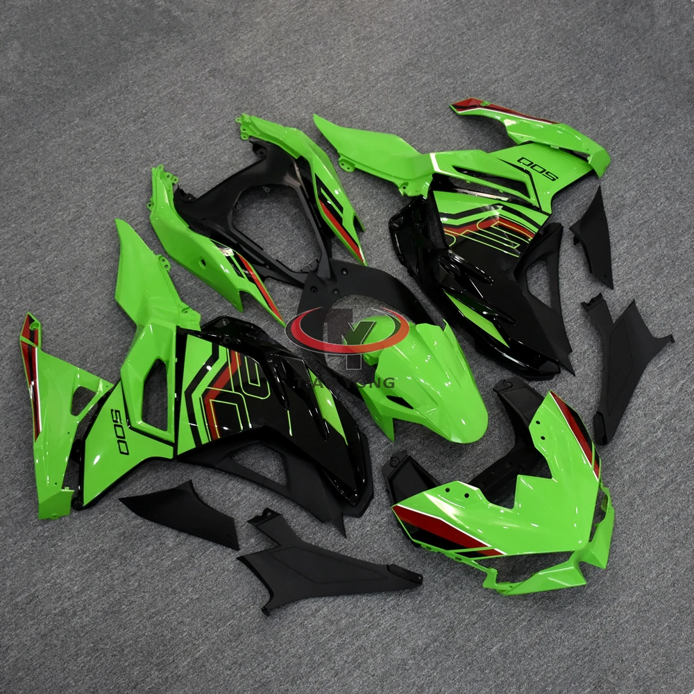 Cowling Bright green red black geometric stripes For ninja500 2024 2025 ninja 500 Motorcycle Full Fairing Kit Bodywork Injection