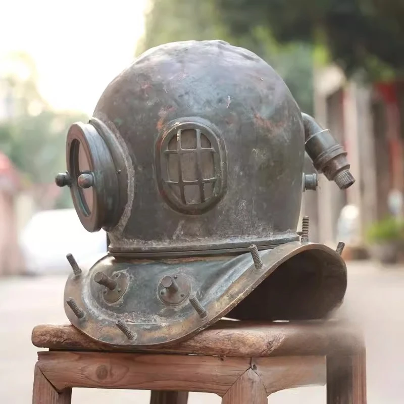

All copper diving helmet Heavy diving helmet Brass vintage diving hat bar retro nostalgic industrial style decorative ornament