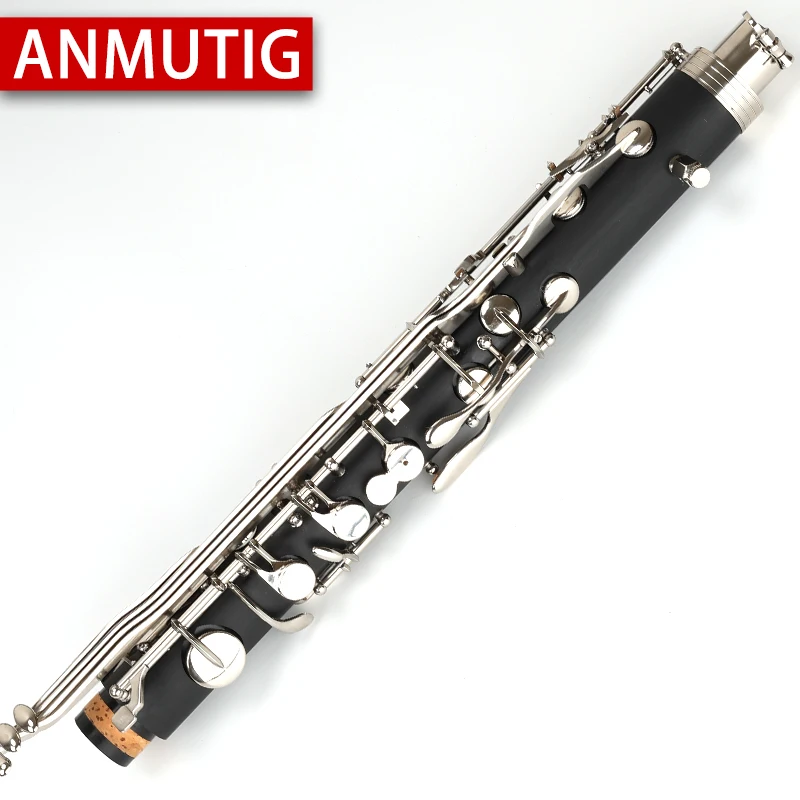 ANMUTIG-Bass Clarinet, Low-C, E, Nickel, Silver, ABS, Ebony Resin, Professional