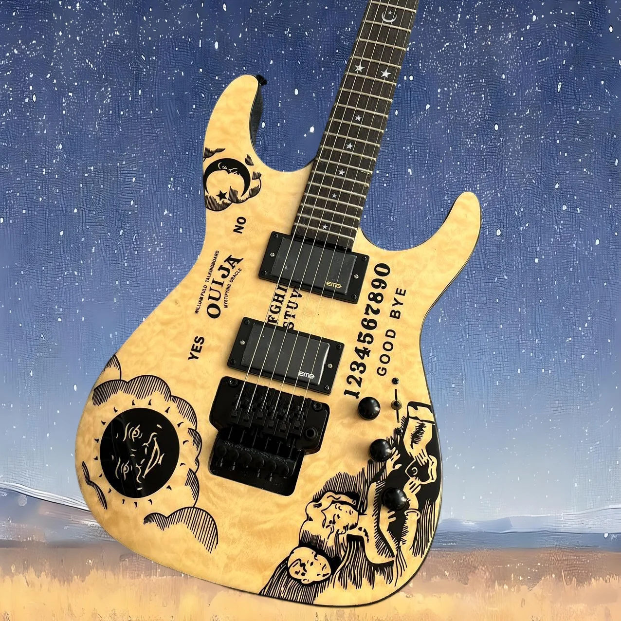 

Новая гитара Kirk Hammett Metallic KH2 M-II Mummy Karloff Tlmummy 2026 года, цвет натурального дерева, распродажа