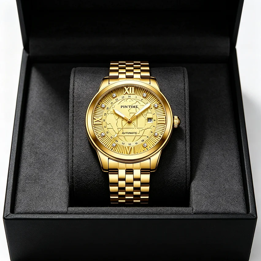 Automatic Mechanical Wristwatches Luminous Waterproof Week Auto Date Men's Watch Business Sport Clock Fashion Casual Relo