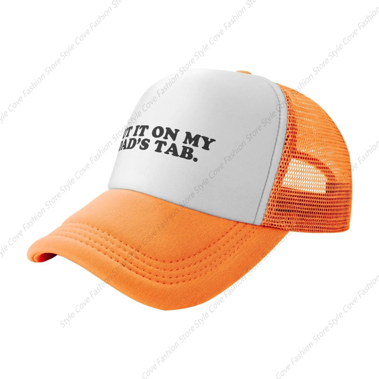 

Put It On My Dad's Tab Funny Hat Unisex Adult Trucker Caps Fishing Adjustable Cap Classic Sport Hats Outdoor Sports Hat