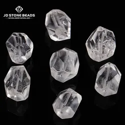 1 Pc Natural Rock Quartz Irregular Faceted Barrel Shape Bead Clear Crystal Spacer Bead For Jewelry Making Diy Necklace Accessory