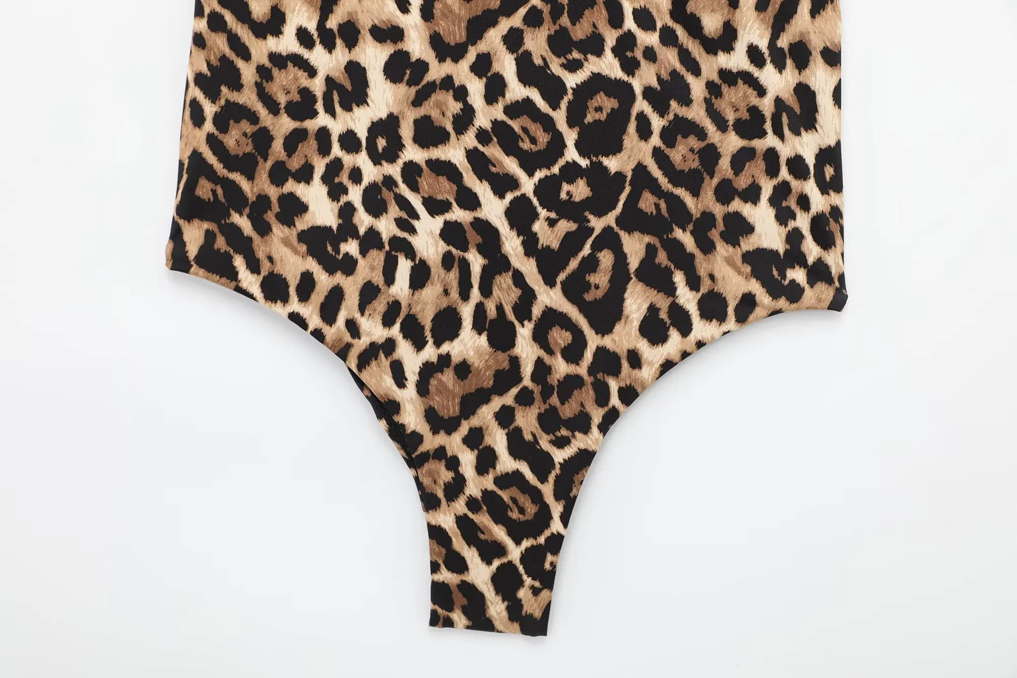   Costume da bagno intero da donna con scollo all'americana e cravatta sul retro Deep - V con stampa alla moda per un look sicuro e alla moda