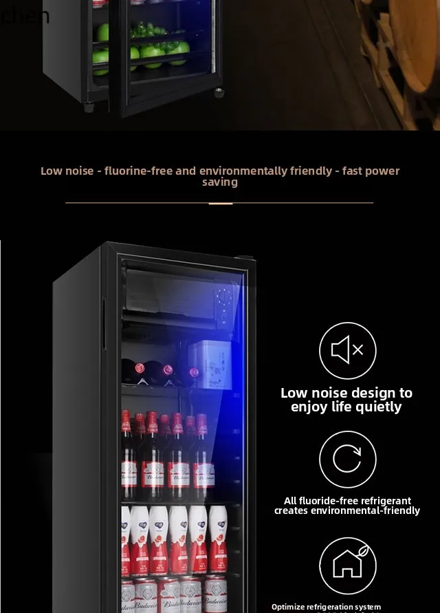 ZML ثلاجة منزلية صغيرة مكتب ثلاجة فندق عرض خزانة مشروبات الشاي