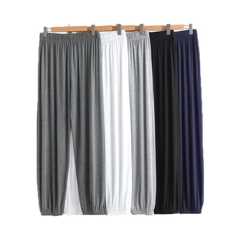 플러스 사이즈 남성용 파자마 바지 모달 방충 바지 청소년용 홈 바지 외출용 루즈핏 부드러운 레저 수면 바지