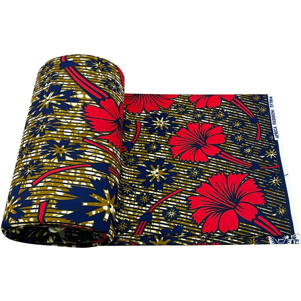 Tessuto di cera con stampa africana in cotone 100% arioso con motivi geometrici per l'artigianato di indumenti casual