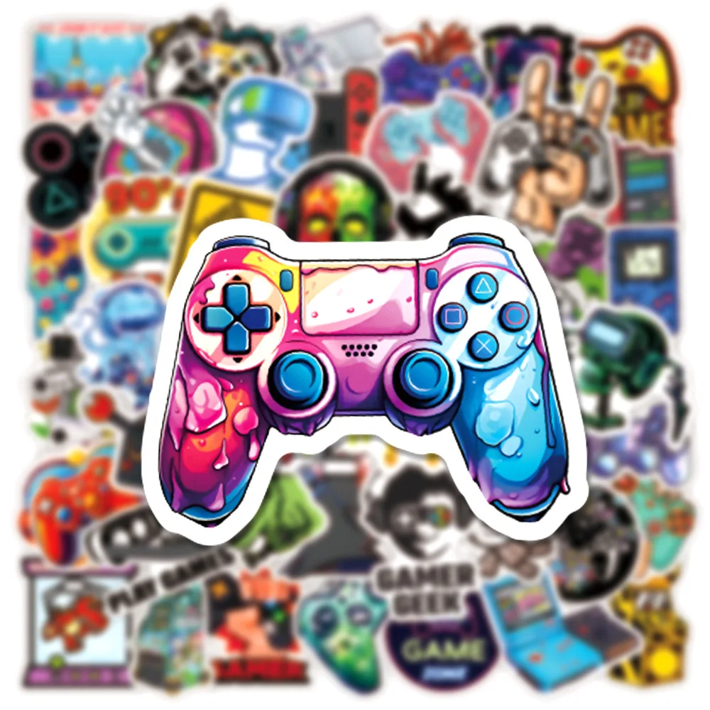 Stiker gamepad klasik 10/50 buah, stiker Scrapbooking Notebook botol air Laptop bagasi Skateboard mobil mainan grafiti stiker anak-anak