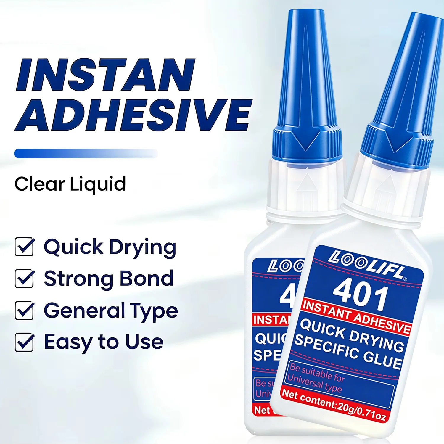 High Strength 20ML Super Glue Quick Dry Transparent Instant Adhesive Bonding For Plastic Metal Home Daily Repair All Purpose