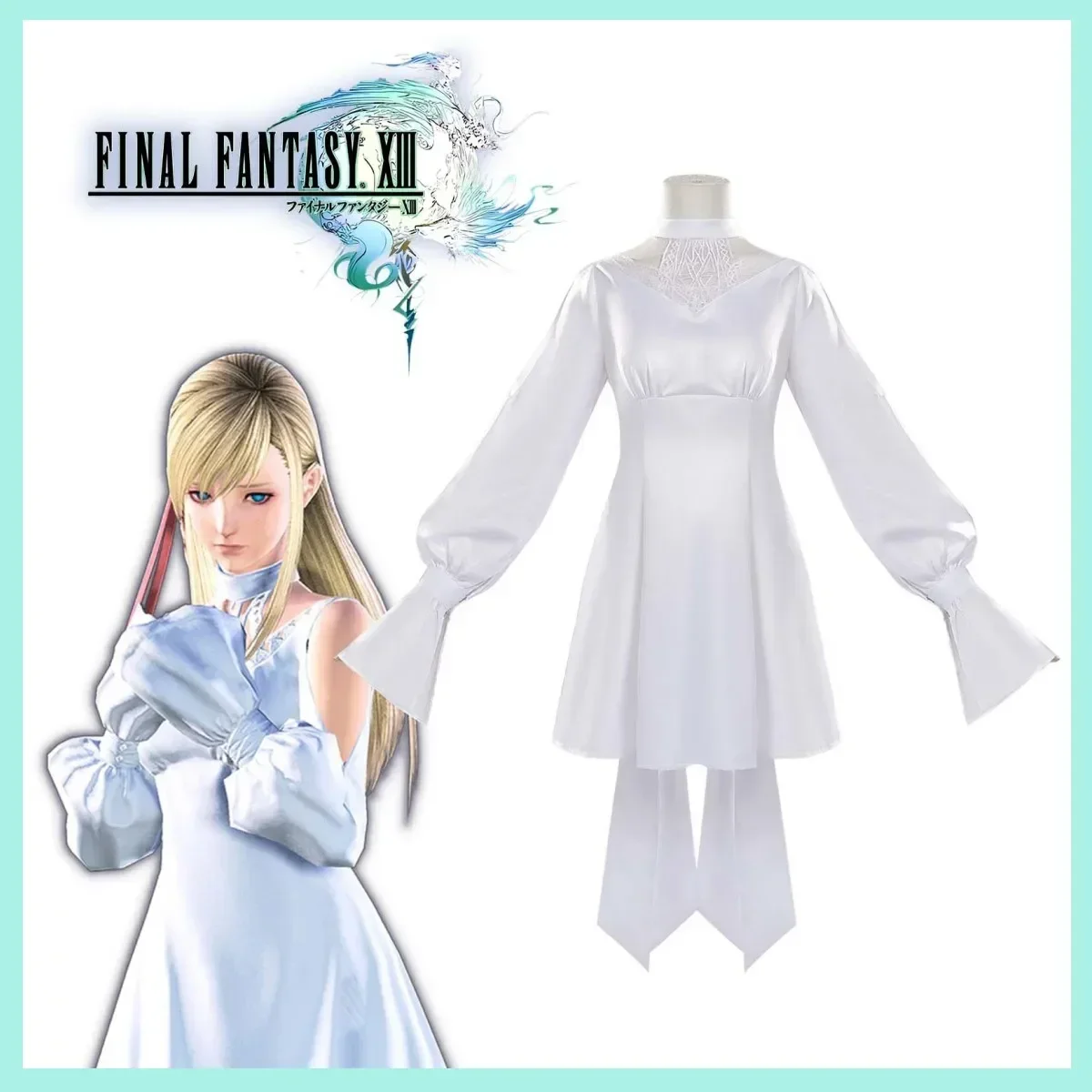 

A Realm Reborn Ff14 Ffxiv Ryne Minfilia Cosplay Costume White Princess Dress 2025 Halloween Christmas Carnival Suit