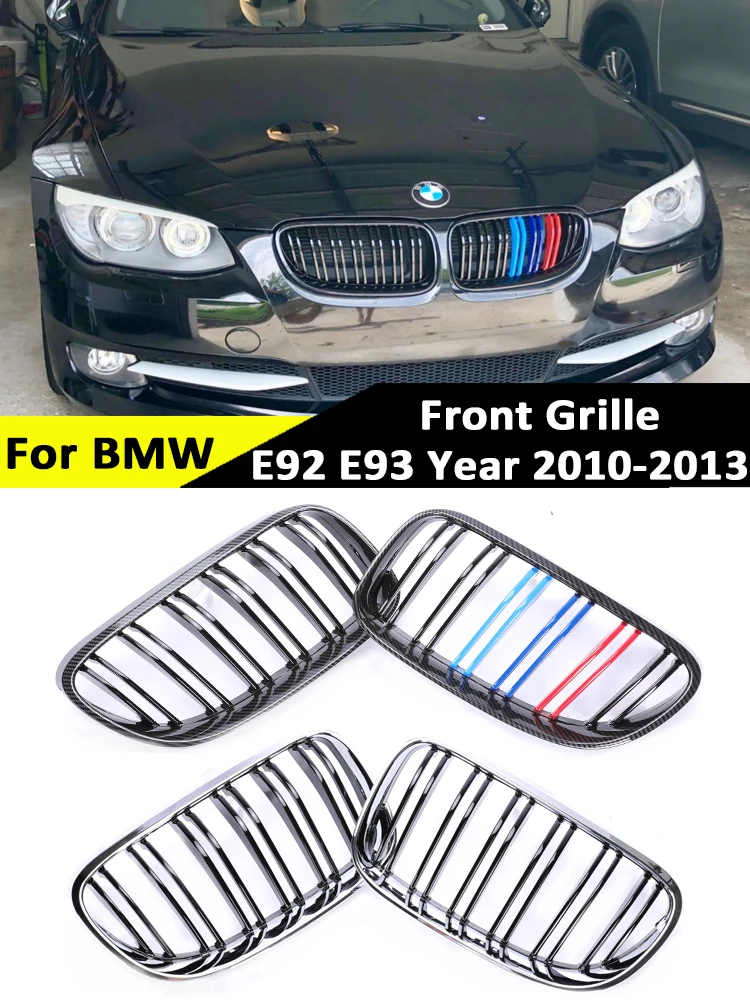 

Lower Front Kidney Carbon Fiber Grills For BMW 3 Series E92 E93 2010-2013 M Color Racing Grille Replacement Cover 325i 328i 330i