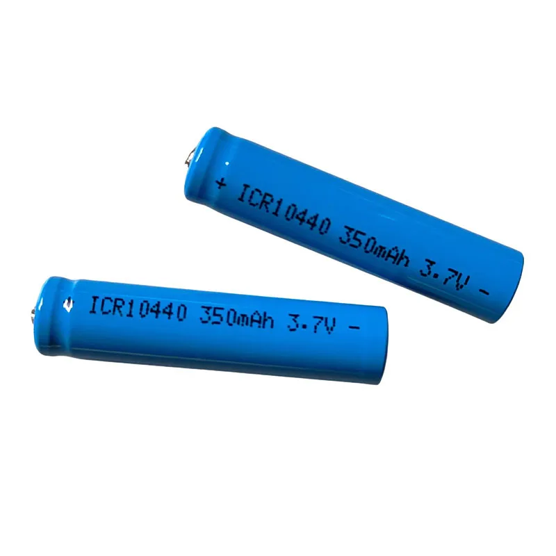 10440 AAA rozmiar 3.7V 350mAh ICR10440 akumulator litowo-jonowy z końcówkami guzików na latarkę