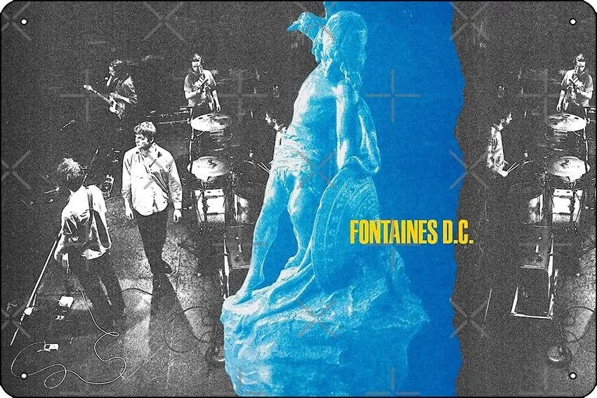 Fontaines D. C. Design A Hero's Death Album Poster Metal Tin Sign 12 X 8 Inch Funny Man Cave Home Office Bar Decor