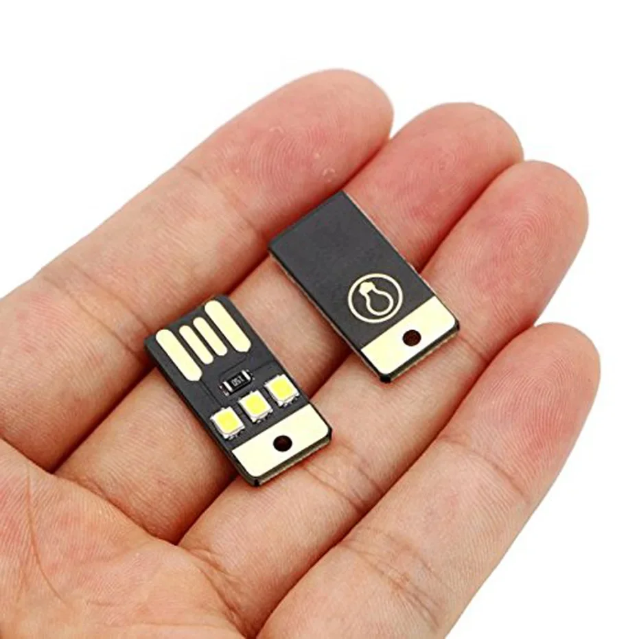 20pack Book Light Mini Pocket Card USB Power SMD LED Keychain Night Light 0.2W Light for Power Bank Computer Laptop