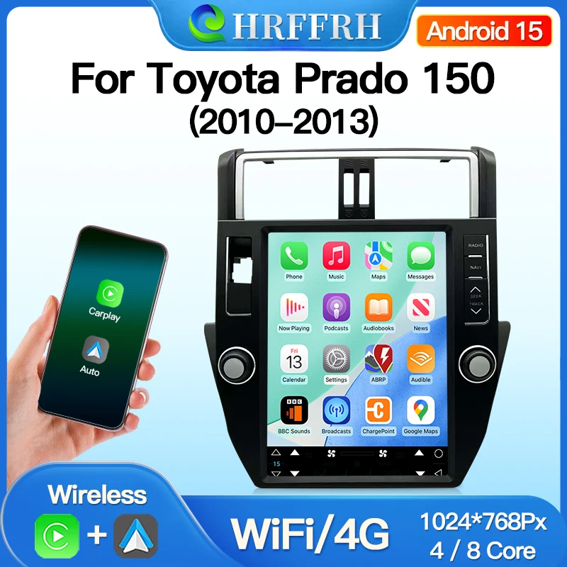 

12.1" Android For Toyota Land Cruiser Prado 150 2010-2013 Car Radio Tesla Style Screen GPS Multimedia Video Player BT Stereo Nav