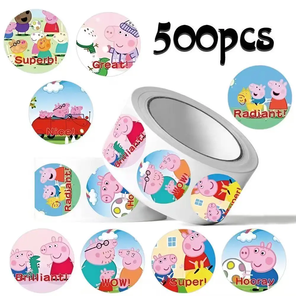 Creativity Cartoon Cute Peppas Pink Pigs Party Decorations Cartoon 3D Projection Watch Action Doll Toy view 3