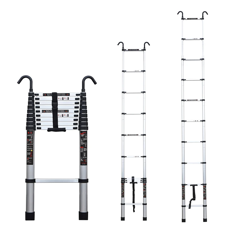 fOR BOWEITI 12.5FT TelescopIc Single corrosion resistance aluminium ladder with hook